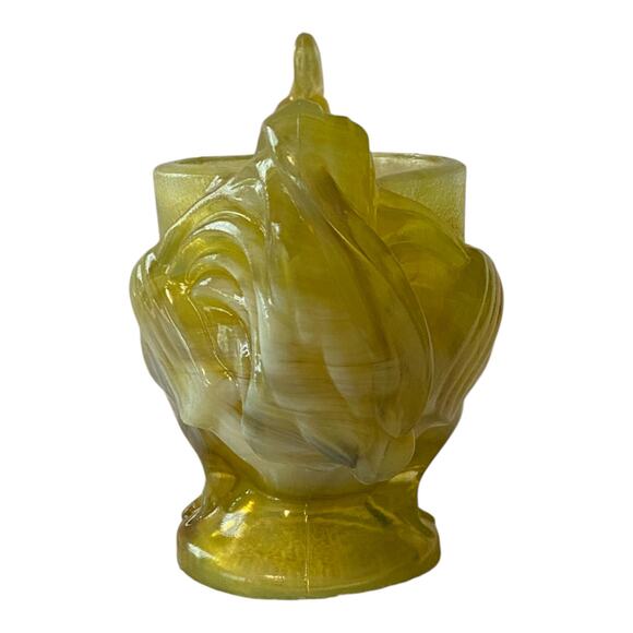 Boyds Glass Extra Large Rooster Egg Cup 1999 Autumn Harvest GLOWS OOAK B1077 - Picture 5 of 15